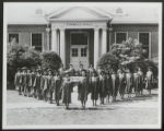 Palmer Institute Class of 1942, outside Kimball Hall in the Triangle of Achievement