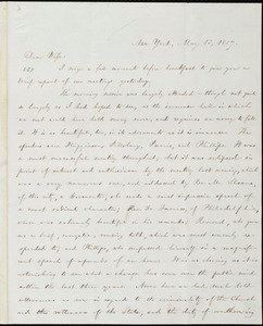 Thumbnail for Letter from William Lloyd Garrison, New York, to Helen Eliza Garrison, May 13, 1857