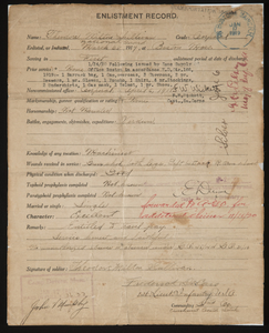 Enlistment record for Theodore Milton Sullivan, World War I