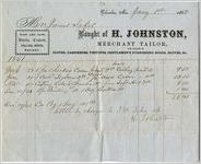 Statement and receipt for goods bought of H. Johnston