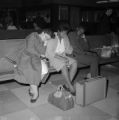 Freedom Riders asleep on a bench at the Greyhound bus station in Birmingham, Alabama.