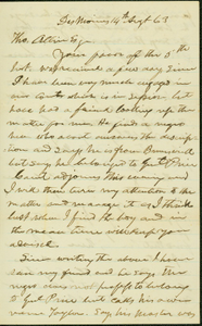 Letter signed M.D.M. Henry, Des Moines, to Thomas Allin, August 14, 1863