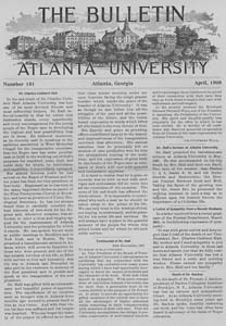 The Bulletin of Atlanta University, April 1908 no. 181, Atlanta, Georgia