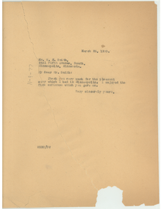 Letter from W. E. B. Du Bois to the N.A.A.C.P. Minneapolis Branch