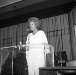 Woman Speaking on Stage, Los Angeles, 1978