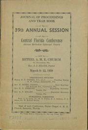 Journal of Proceedings and Year Book of the 39th Annual Session of the Central Florida Conference, African Methodist Episcopal Church