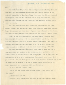 Thumbnail for Memorandum from W. E. B. Du Bois to New York Public Library