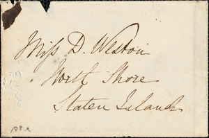Letter from E. Chapman to Deborah Weston