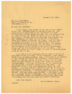 Letter from W. E. B. Du Bois to Thomas J. Calloway