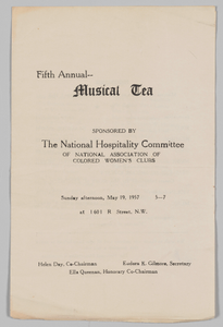 National Association of Colored Women's Clubs Fifth Annual Musical Tea program