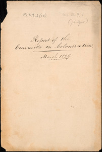 Thumbnail for Report of the Committee on Colonization, March 1829