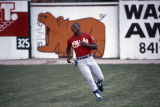 Bo Jackson warming up before a baseball game between the Memphis Chicks and the Birmingham Barons at Rickwood Field in Birmingham, Alabama.