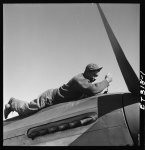 [Crew chief Marcellus G. Smith, Louisville, KY, 100th F.S., Ramitelli, Italy, March, 1945]