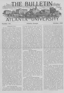 The Bulletin of Atlanta University, October 1908 no. 184, Atlanta, Georgia