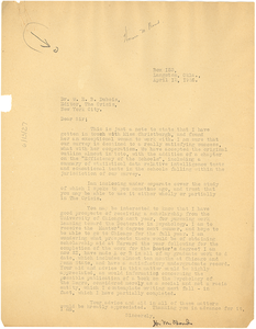 Letter from H. M. Bond to W. E. B. Du Bois