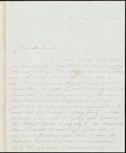 Letter from Thomas H. Jones, New Haven, to William Lloyd Garrison, Feb[ruary] 16th 1854