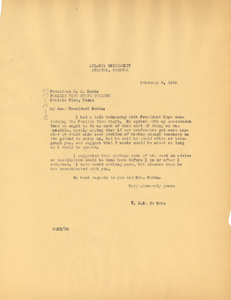 Letter from W. E. B. Du Bois to Prairie View State Normal and Industrial College