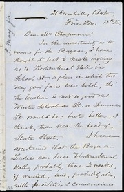 Letter to] Dear Mrs. Chapman [manuscript