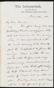 Letter to] My Dear Garrison [manuscript