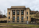 This building in the distressed Appalachian Mountains town of Kimball in southern West Virginia is unusual for two reasons: The town's World War Memorial, it is one of a few large memorials, as opposed to statues, to those who served in World War I, which its builders assumed would be THE one and only world war. Secondly, the building, designed in 1927 by West Virginia architect Hassell T. Hicks, was dedicated a year later specifically to African-American veterans of the "Great War." African-Americans represented as much as 35 percent of the workforce in McDowell County coal mines, with 1,500 volunteering for service in World War I