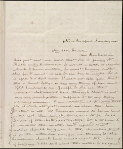 Letter from Deborah Weston, New Bedford, [Mass.], to Anne Warren Weston, Sunday eve[ning]