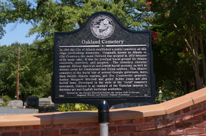 Oakland Cemetery historical marker