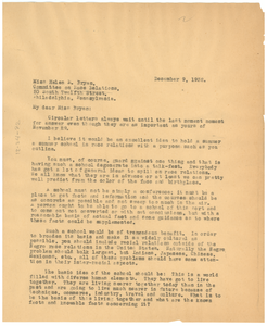 Letter from W. E. B. Du Bois to the Committee on Race Relations