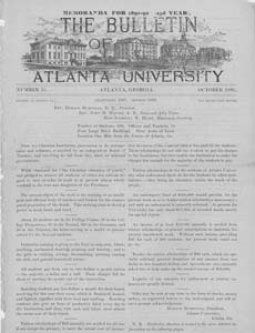 The Bulletin of Atlanta University, October 1891 no. 30, Atlanta, Georgia