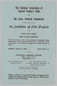 National Association of Colored Women's Clubs and Sears-Roebuck Foundation club projects flyer