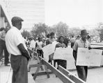 Civil rights demonstrators at State Office Building