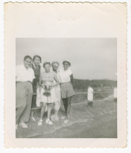 Digital image of Taylor family members posing on Martha's Vineyard