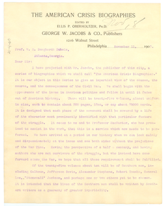 Letter from George W. Jacobs & Co. to W. E. B. Du Bois