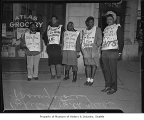 Protestors at Atlas Grocery, Seattle, 1947