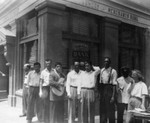 Pickets outside Farmers and Merchants Bank, Watts