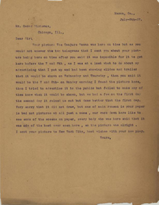 Letter: Macon, Georgia to Oscar Micheaux, Chicago, Illinois, 1927 July 8