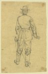 [Full-length rear view of standing officer]