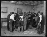 Military veterans learning automobile mechanics, January 1920