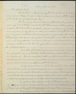 Letter from William Lloyd Garrison, Roxbury, [Mass.], to Samuel May, Dec. 31, 1875