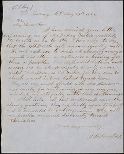 Thumbnail for Letter from G.B. Comstock, Pascoag, R[hode] I[sland], to Samuel May, 1852 Aug[ust] 29th