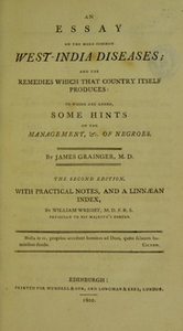 An essay on the more common West-India diseases and the remedies which that country itself produces [electronic resource] : to which are added some hints on the management, &c. of Negroes