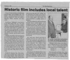 "Historic Film Includes Local Talent"