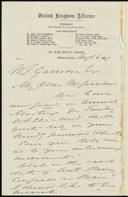 Letter to] My Dear Mr. Garrison [manuscript