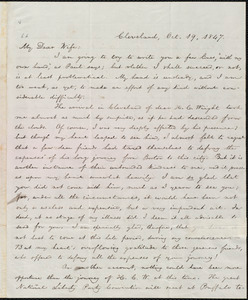 Letter from William Lloyd Garrison, Cleveland, [Ohio], to Helen Eliza Garrison, Oct. 19, 1847