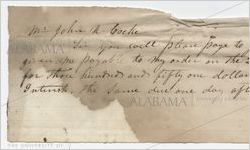 Receipt for payment from John R. Cocke to John Cocke, January 1, 1859