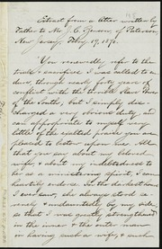 Extract of letter to J. C. Benson] [manuscript
