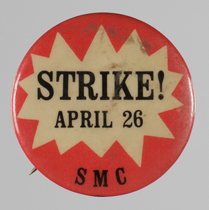 Pinback button for the Student Mobilization Committee