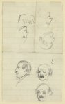 [Six bust sketches: Benjamin Butler and others]