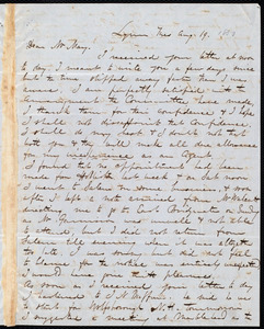 Thumbnail for Letter from George W. Putnam, Lynn, [Mass.], to Samuel May, Aug. 19, 1850