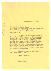 Thumbnail for Letter from Crisis to R. R. Wright, Sr.