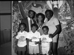 Challengers Boys Club receiving a donation, Los Angeles, 1983